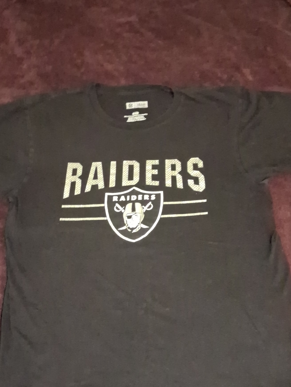 NFL Raiders Black Men's Graphic Tee with Team Shield.